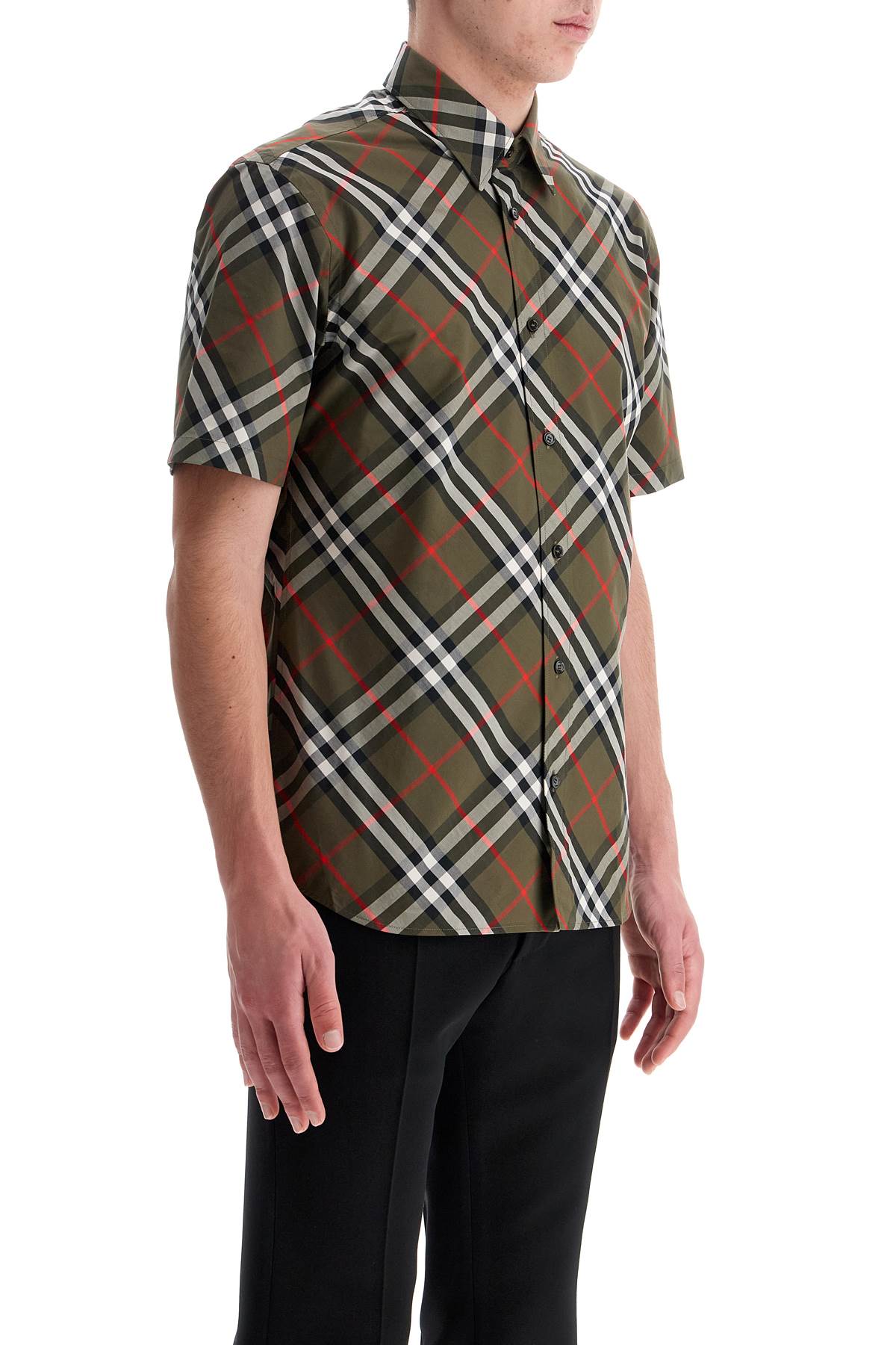 Burberry Ered Cotton Short-Sleeved Shirt