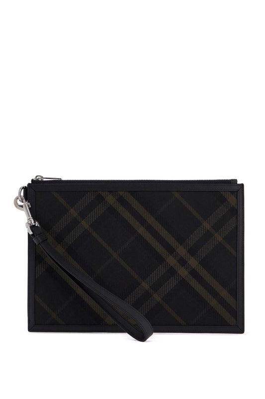 Burberry Ered\N\Ncheckered Coated Canvas Pouch Bag