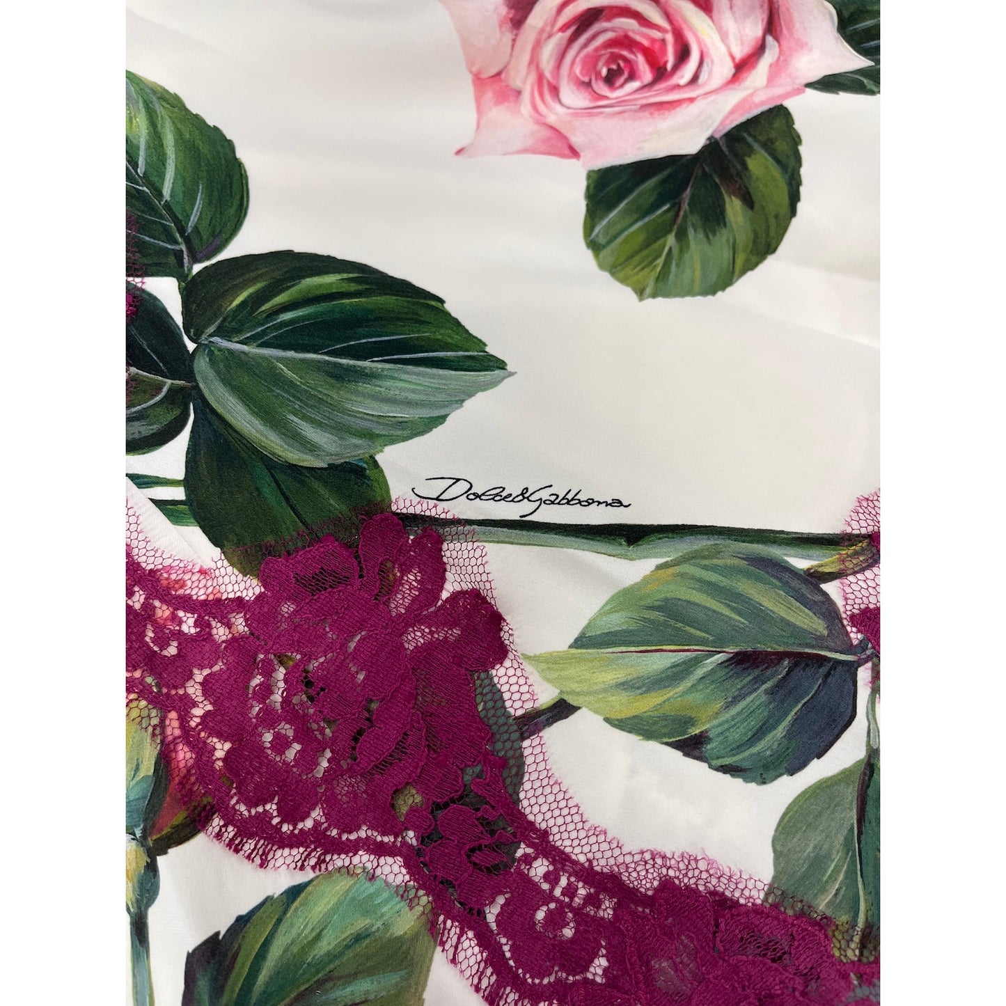 NWT DOLCE & GABBANA Floral Lace Midi White pink dress 42 M