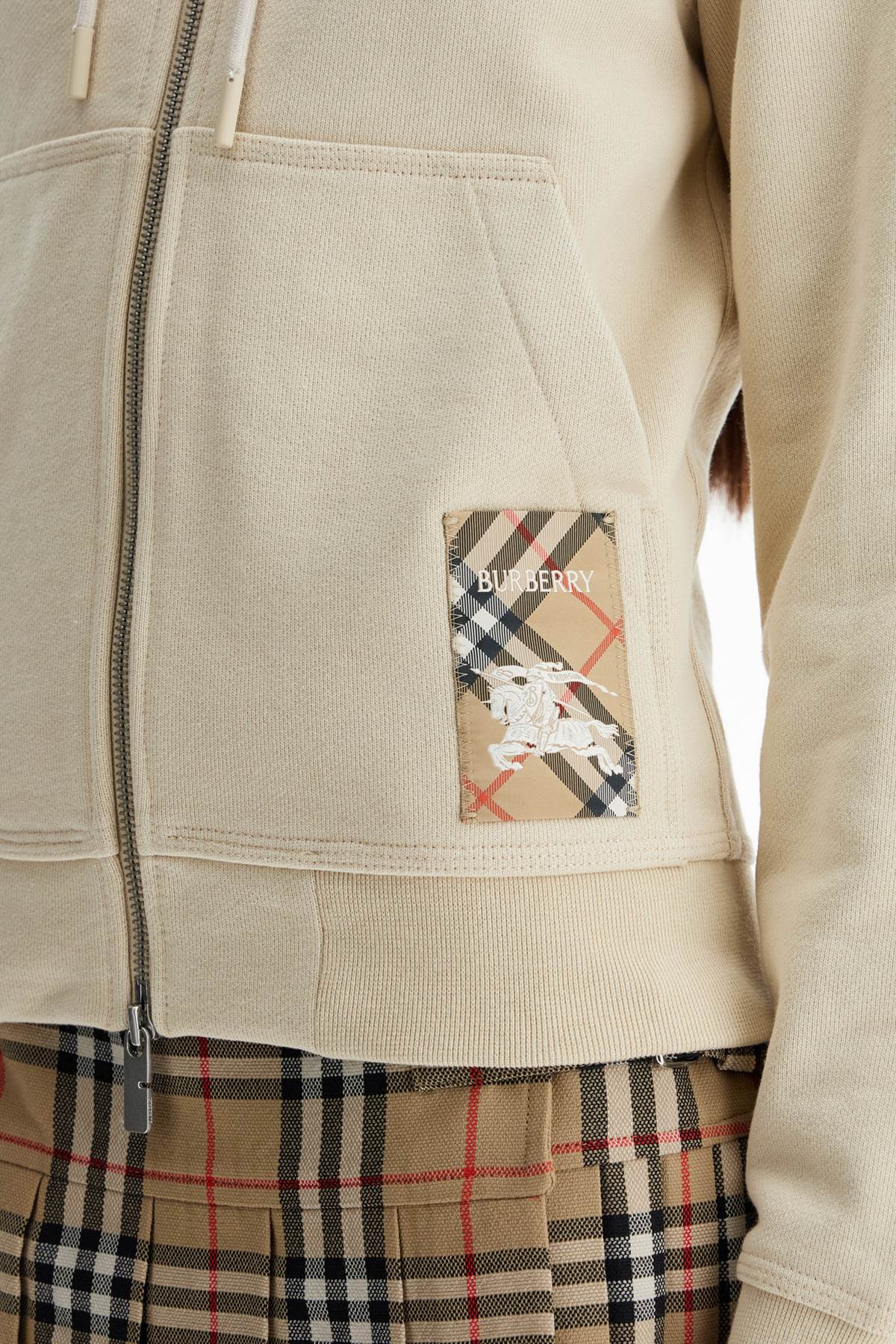 Burberry Hooded Full Zip Sweatshirt