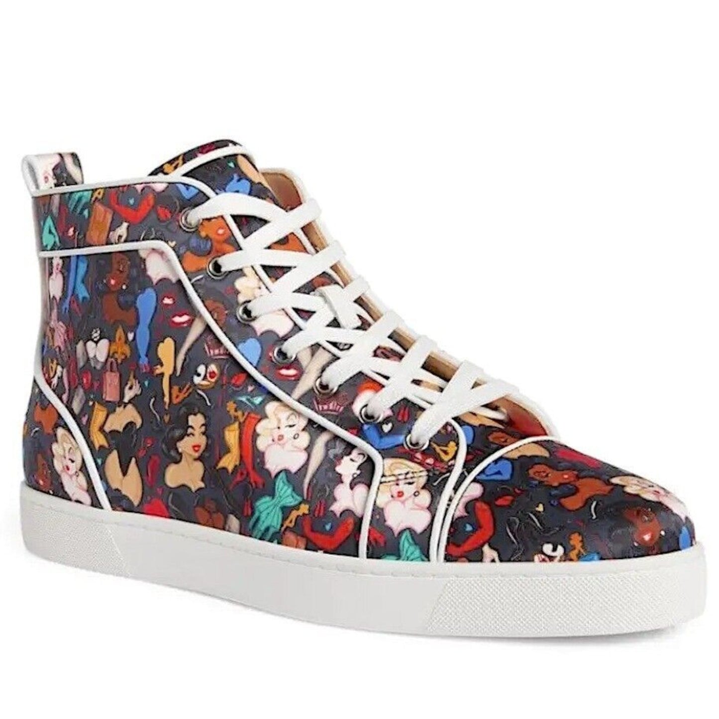Christian Louboutin Louis Orlato Dr Bored Crepe Satin Hi-Top Sneakers
