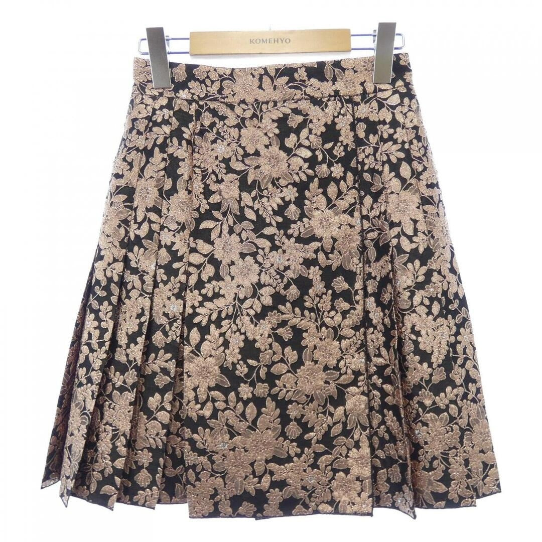 NWT Dolce & Gabbana Metallic Gold Black Pleated Jacquard Mini Skirt IT 38 US XS