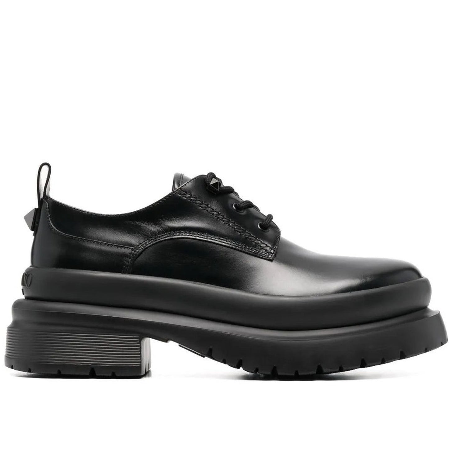 NIB Valentino Garavani Black Roman Stud Calfskin Derby 44.5