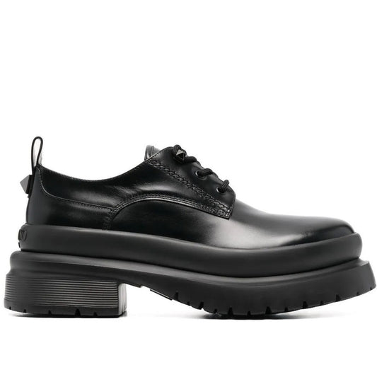 NIB Valentino Garavani Black Roman Stud Calfskin Derby 44.5