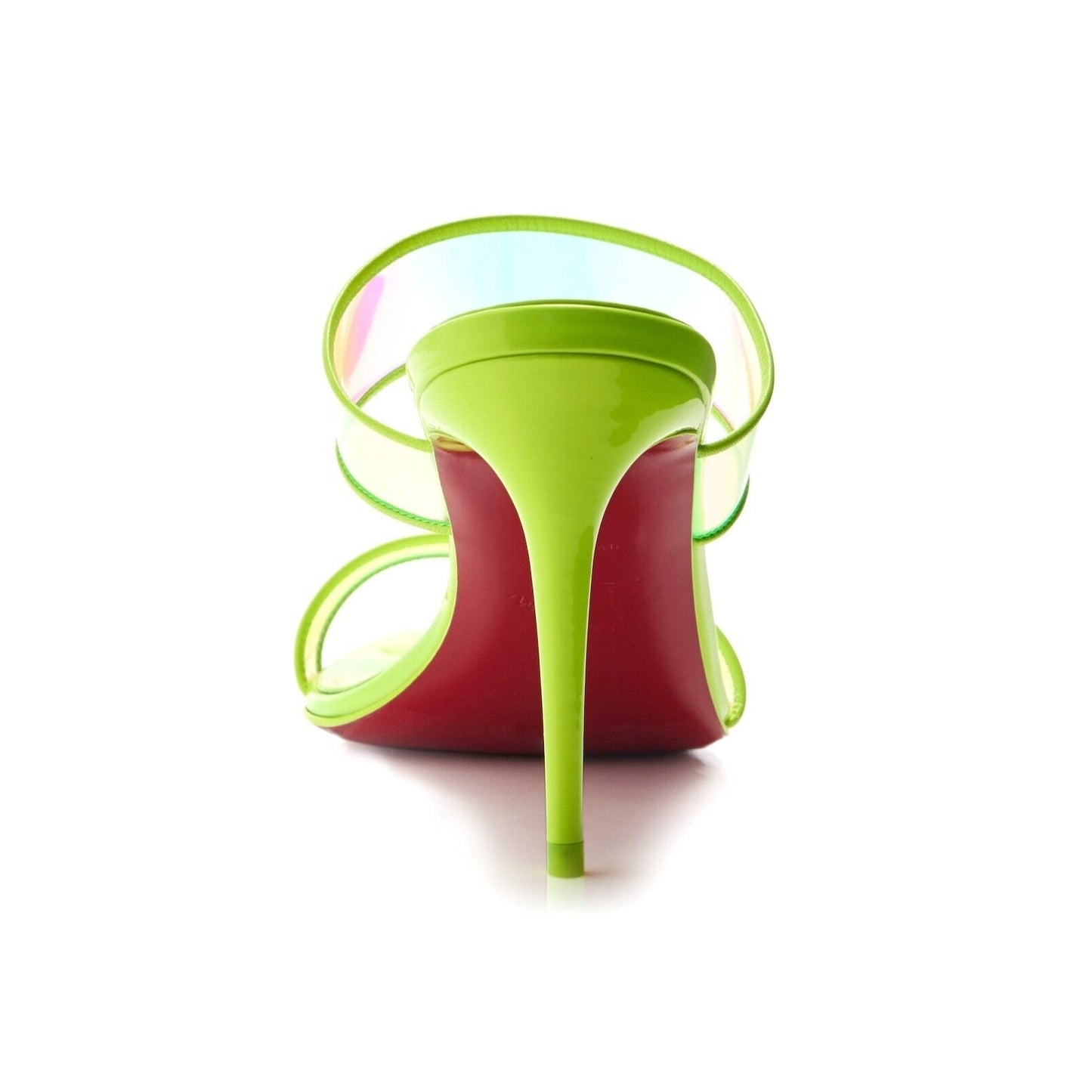 Christian Louboutin Just Loubi 85 Mules Leather PVC Neon Yellow 37