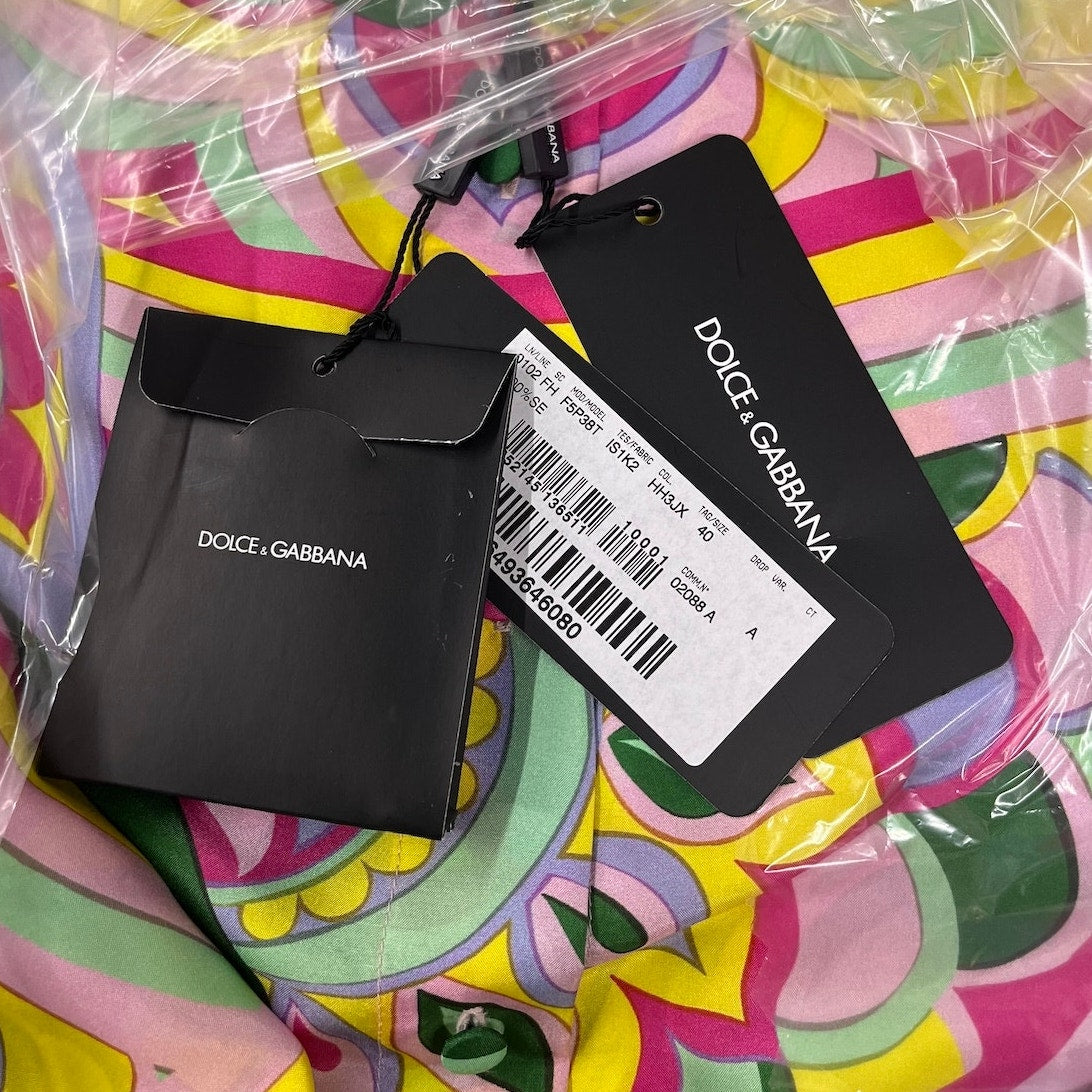 NWT Dolce & Gabbana Dolce & Gabbana abstract-print silk shirt IT 40 US S