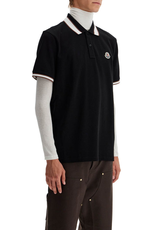 Moncler Striped Polo Shirt With Detailed Accents