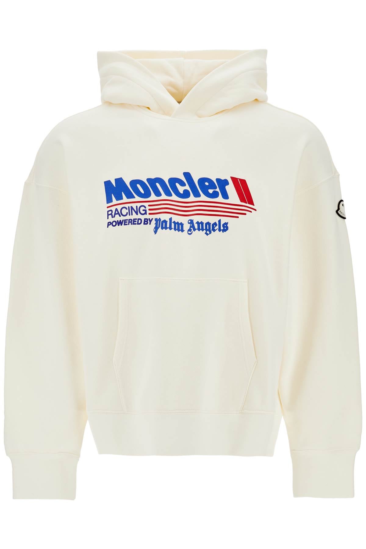 Moncler X Palm Angels White Cotton Hoodie Streetwear Collaboration