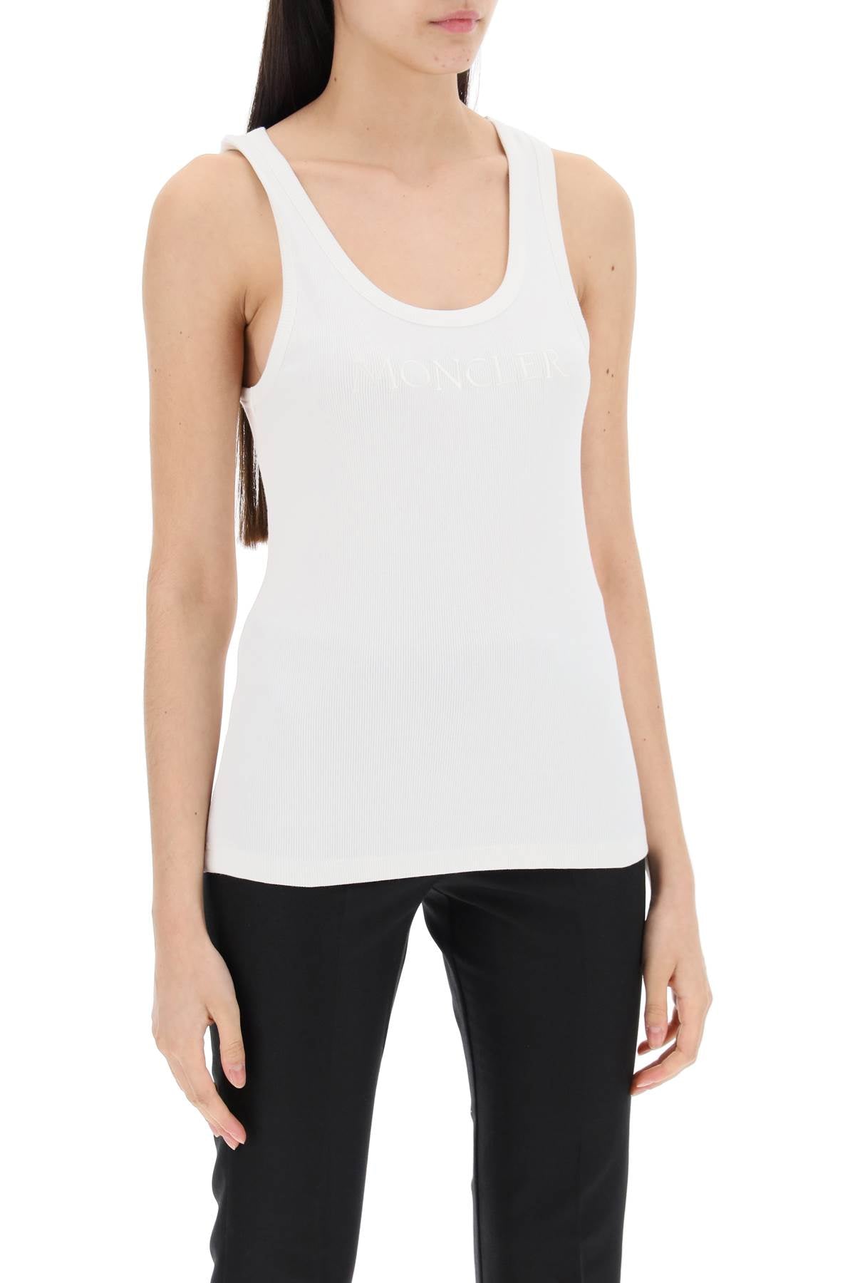 Moncler Sleeveless Ribbed Jersey Top