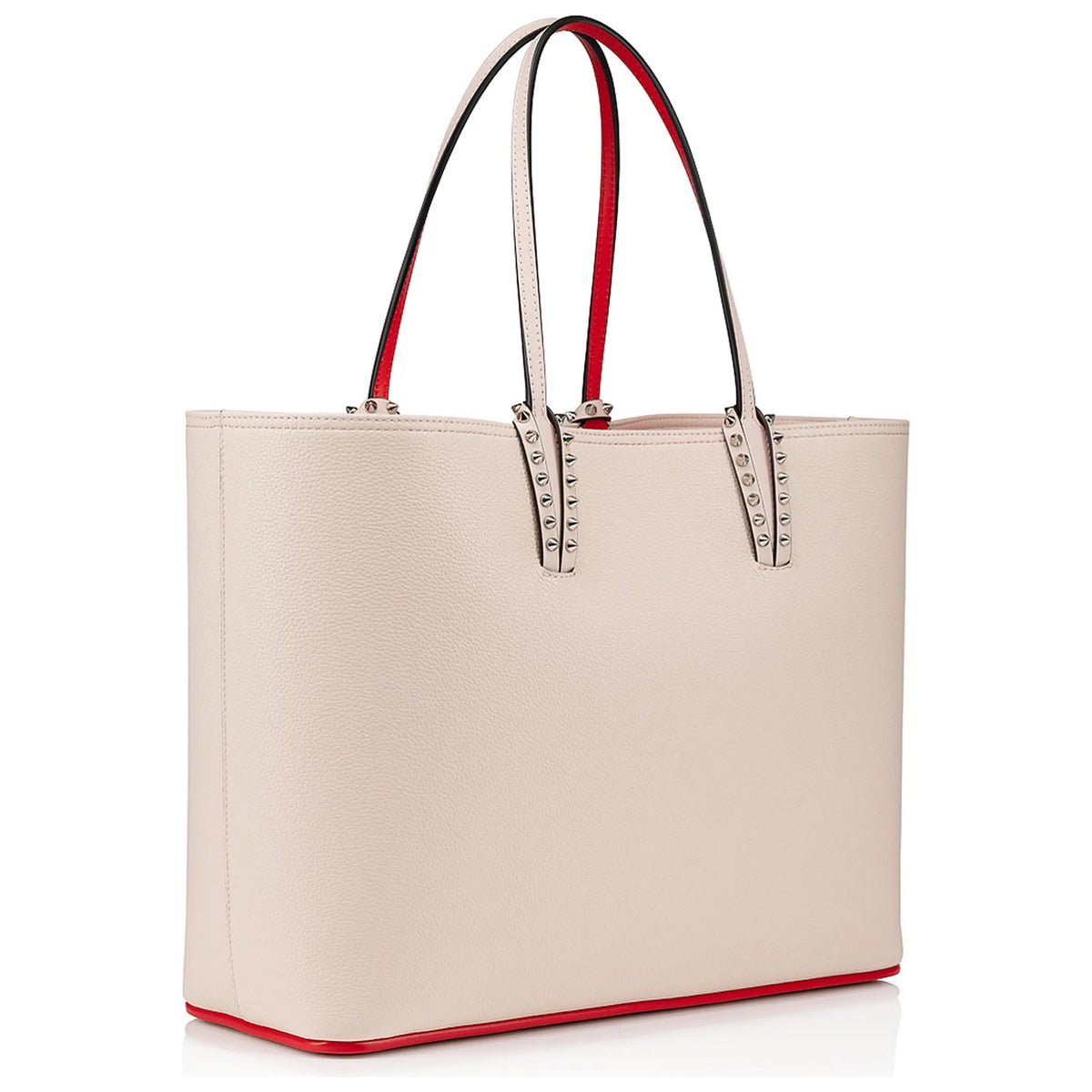 Christian Louboutin Cabata Large Calf leather spikes Tote Bag Pink Nude