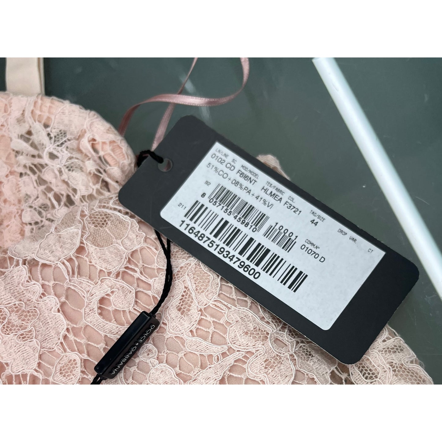 NWT DOLCE & GABBANA Floral Lace Bustier MIdi Dress Pink IT 44 / L