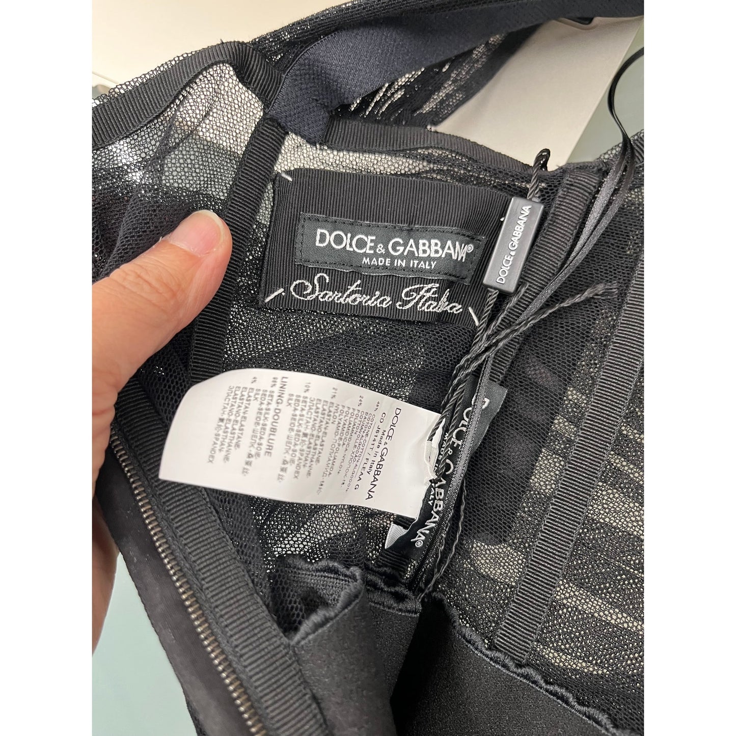 NWT Dolce & Gabbana Black lace-up corset midi Tulle Ruched Bustier Dress 40 S