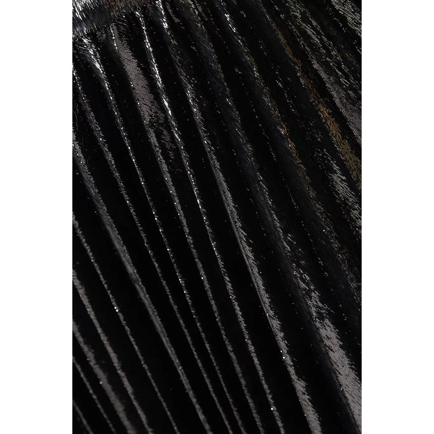 NWT Dolce & Gabbana Black Pleated Midi Skirt in Flowing Lamé Velvet  IT 38 US XS