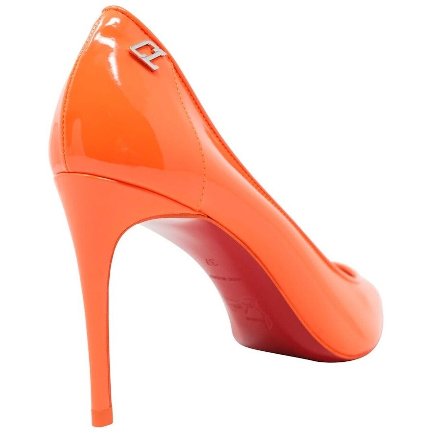 Christian Louboutin Sporty Kate 85 patent leather pointed toe pumps Orange