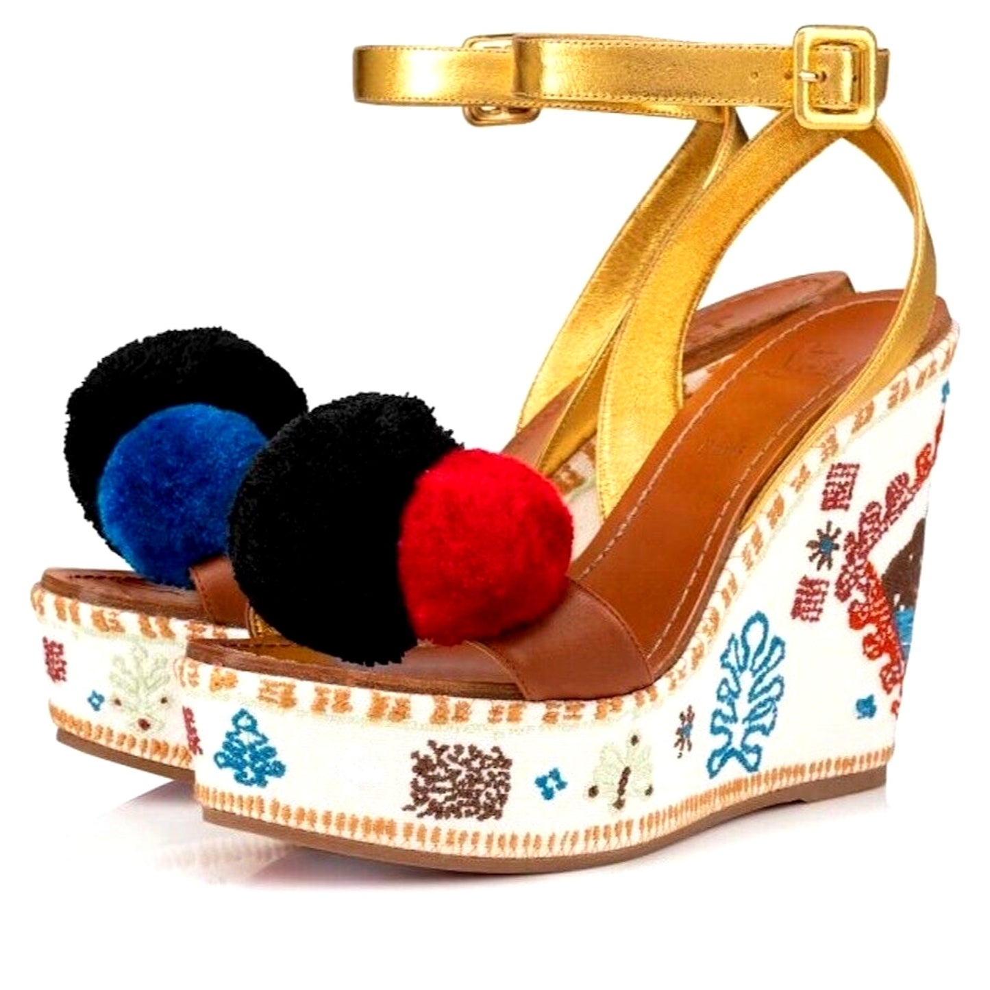 CHRISTIAN LOUBOUTIN Cycladissimo 120 Leather wedge sandals