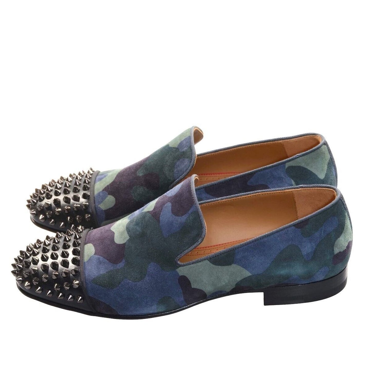 Christian Louboutin Spooky Flat Camouflage Stud Suede