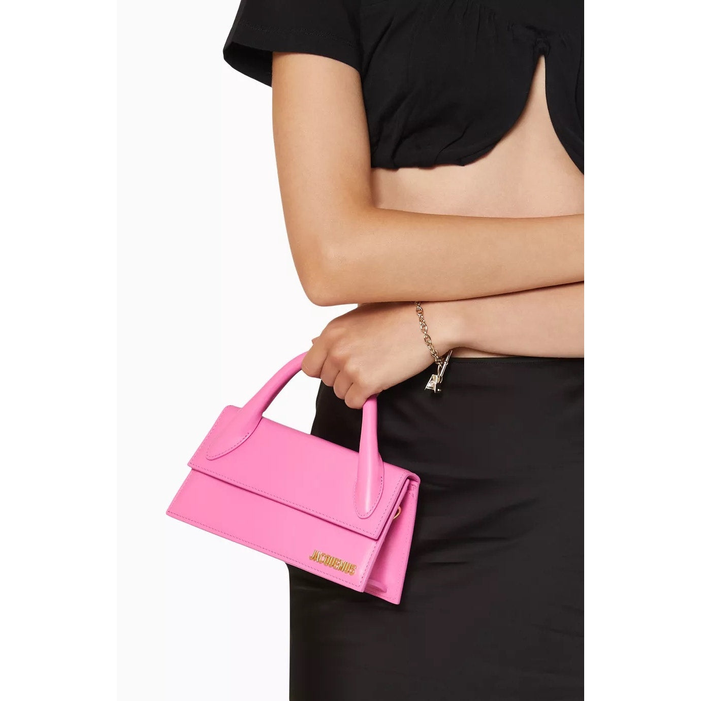 JACQUEMUS Pink Les Classiques 'Le Chiquito long' top handle bag