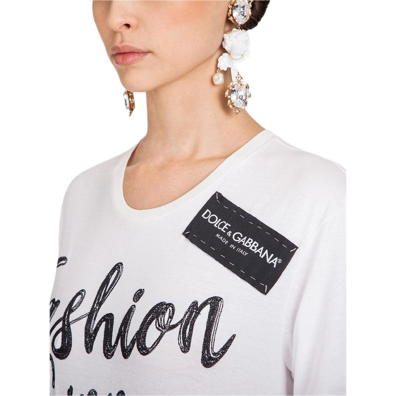 NWT Dolce & Gabbana Oversized Fashion Sinner Lace Trim Long T Shirt 36 XXS