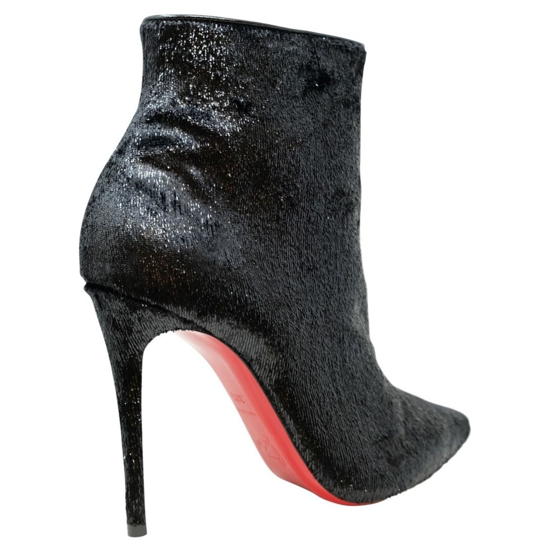Christian Louboutin Black Velours So Kate Booty 100 Ankle Boots Pointed Toe