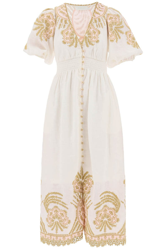 Zimmermann Waverly Embroidered Linen Dress