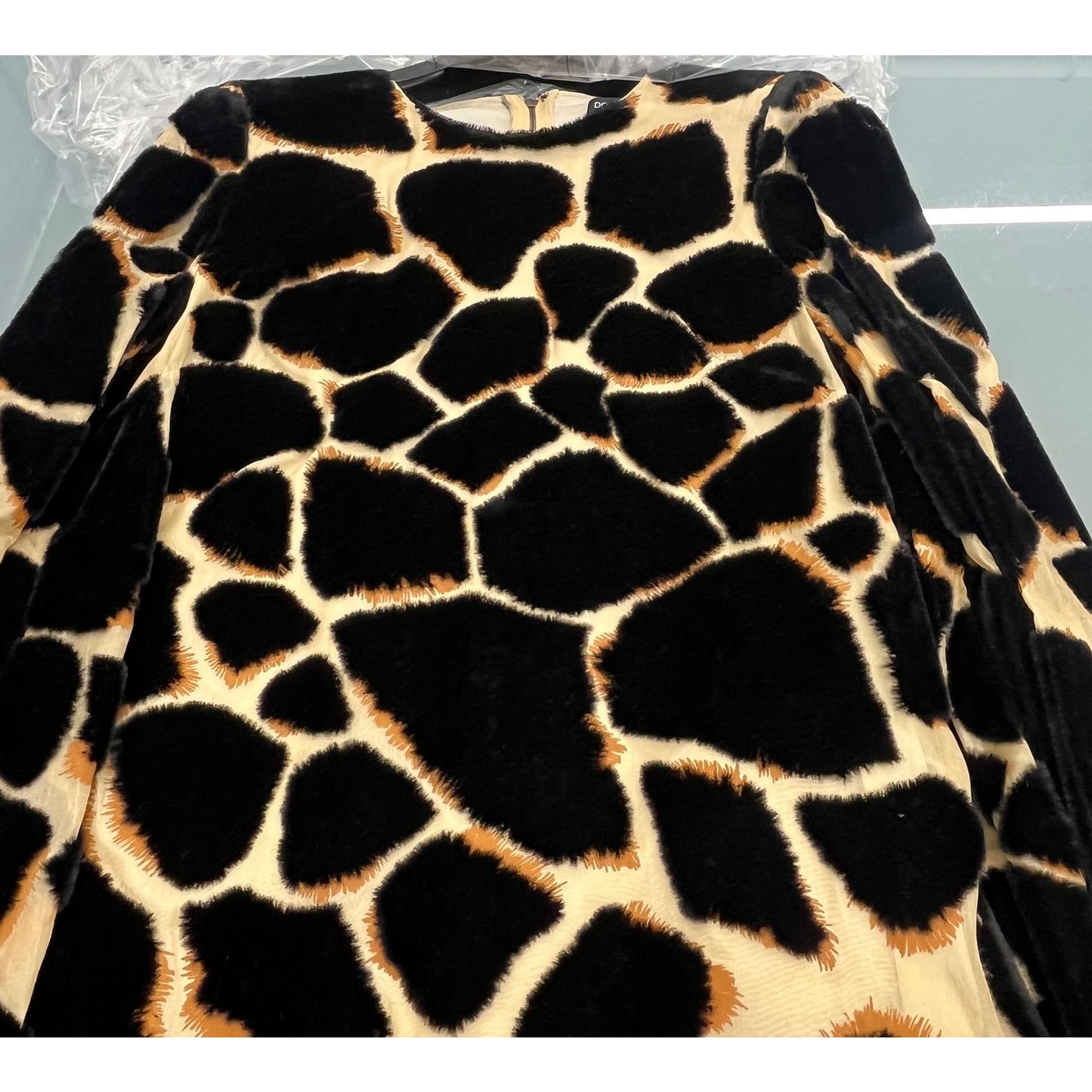 NWT DOLCE & GABBANA Runway Giraffe Print Mini Dress Brown IT 40 / S