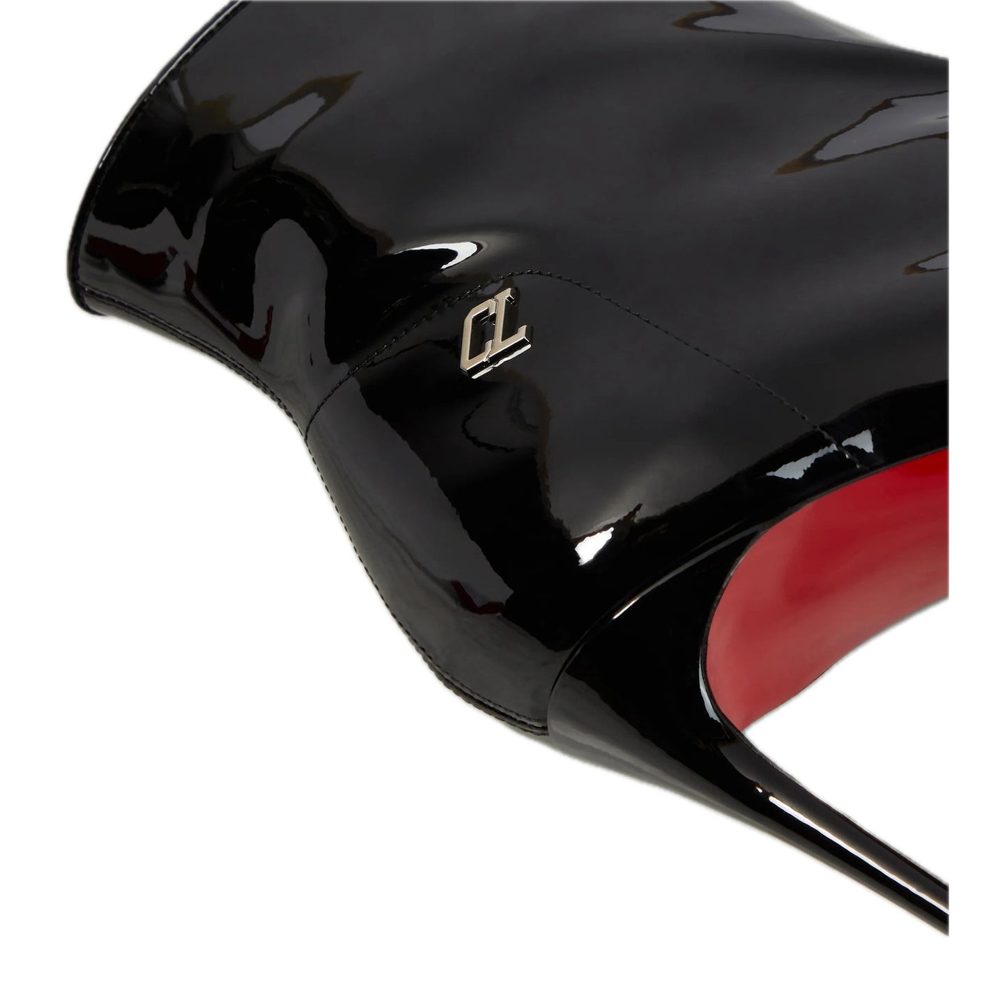 Christian Louboutin Sporty Kate Patent Leather Pointed Toe Boots Black