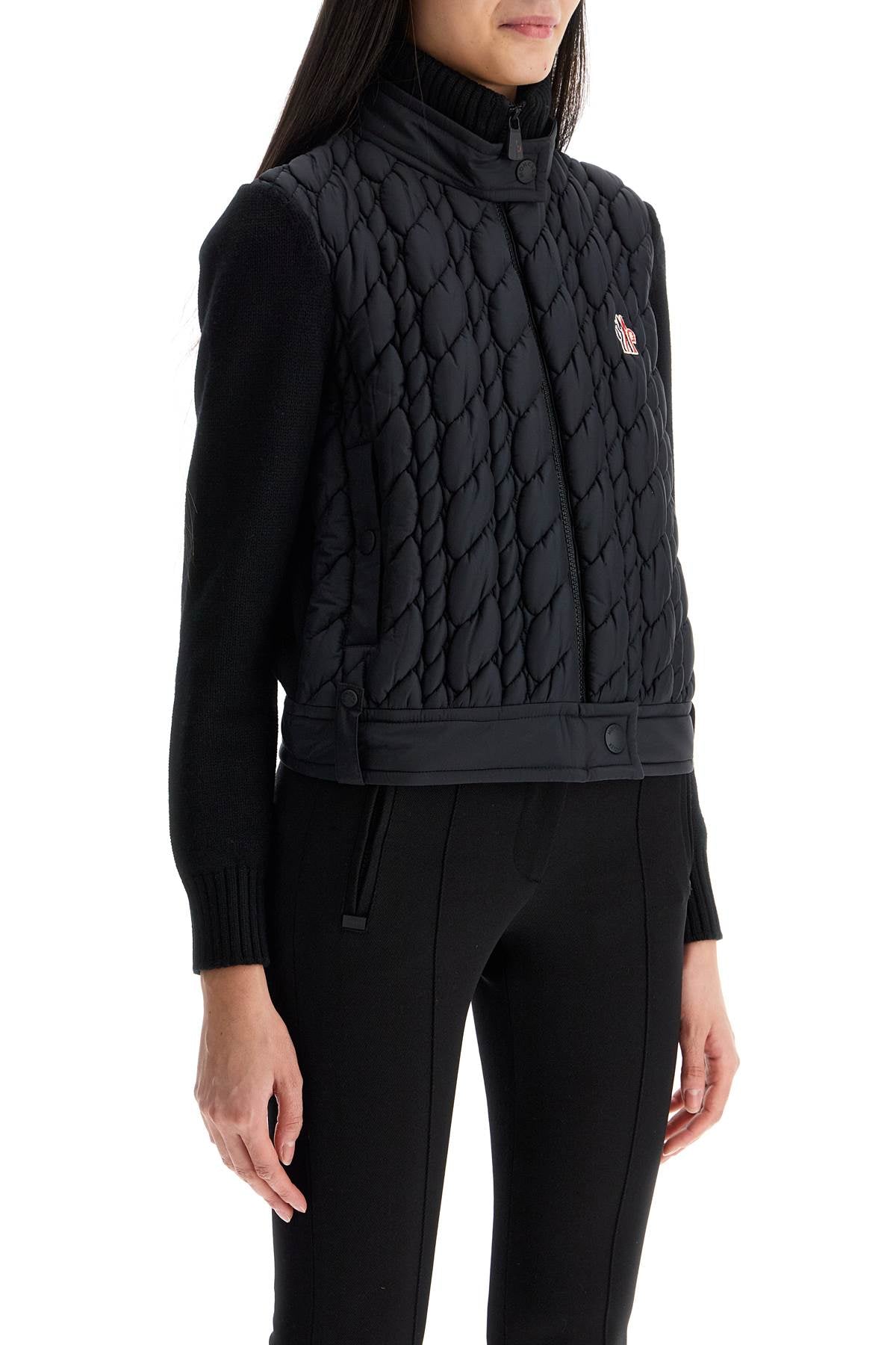 Moncler Grenoble Hybrid Wool And Nylon Cardigan For