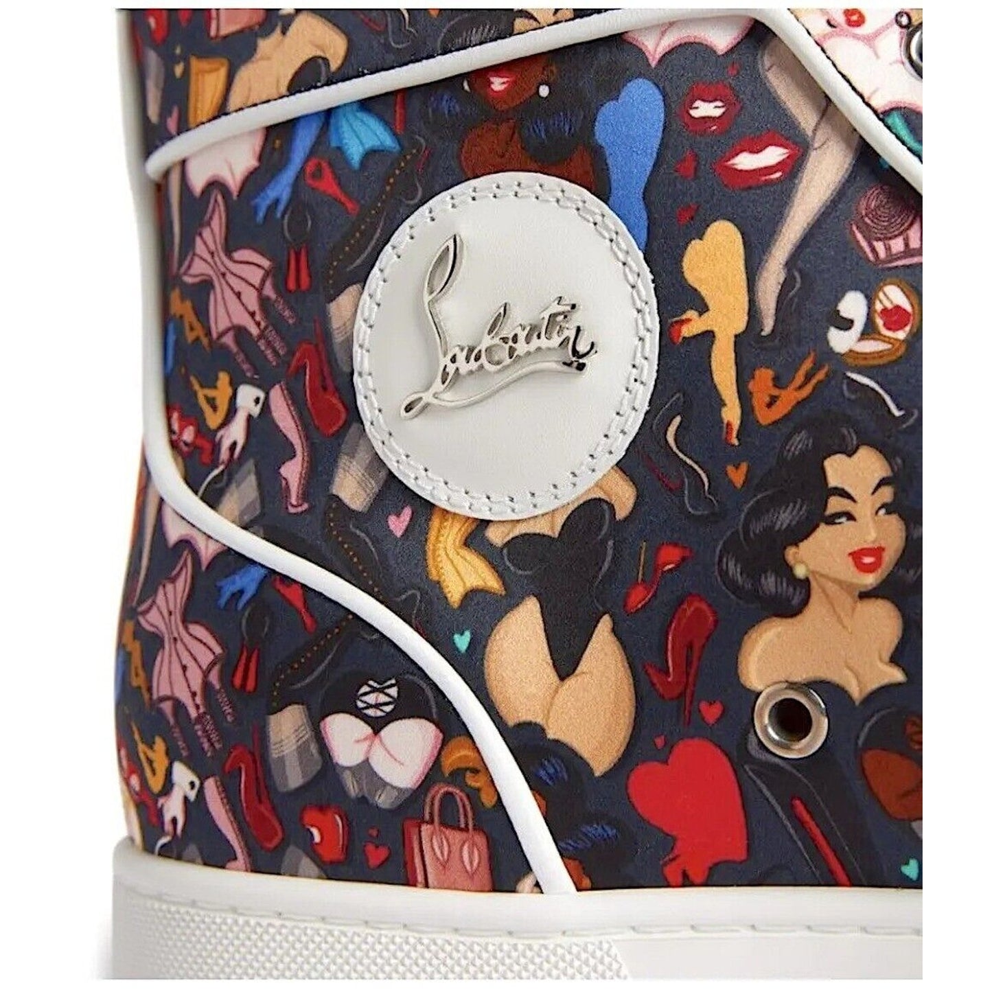 Christian Louboutin Louis Orlato Dr Bored Crepe Satin Hi-Top Sneakers