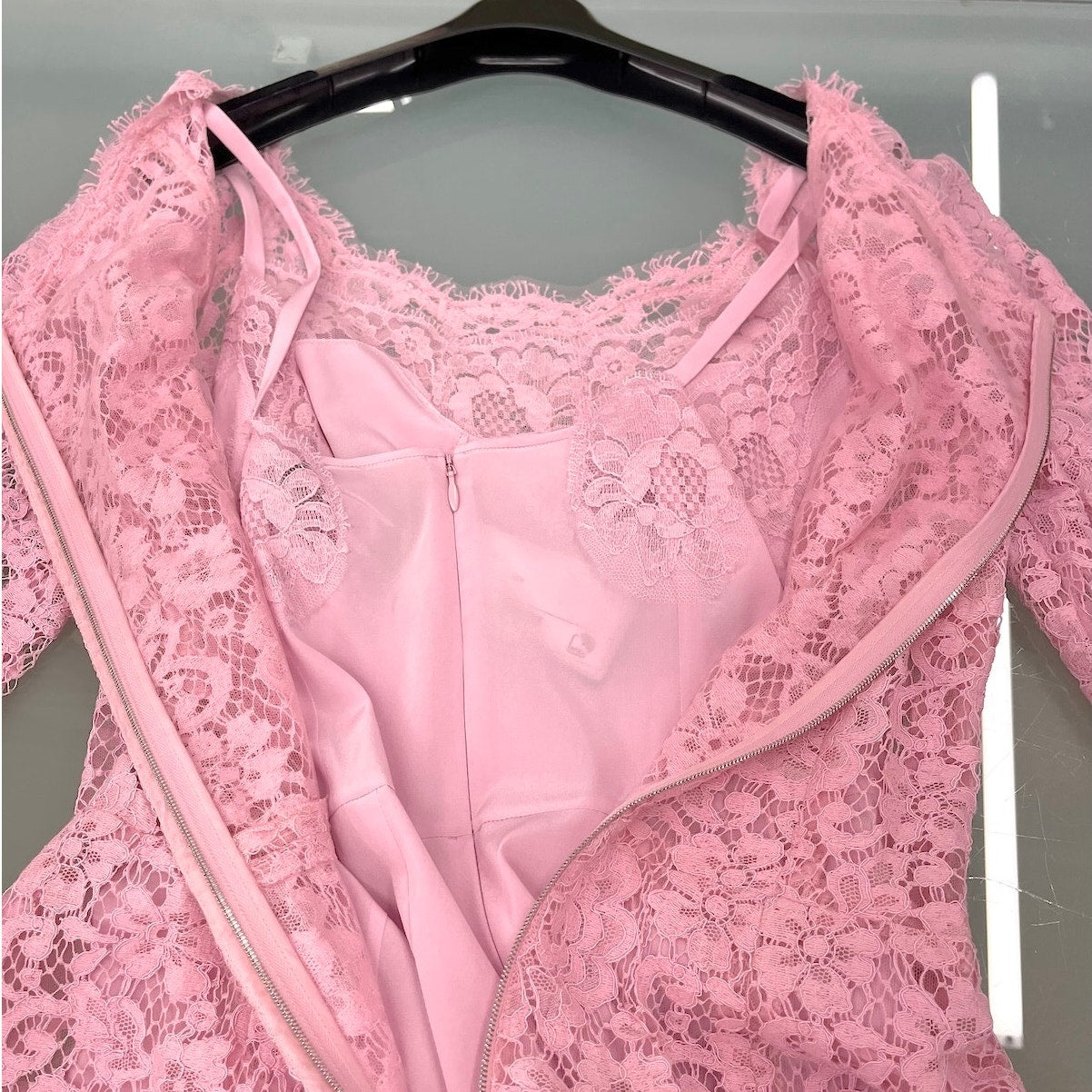 NWT Dolce & Gabbana Lace Overlay Short Sleeve Midi Dress 40 S