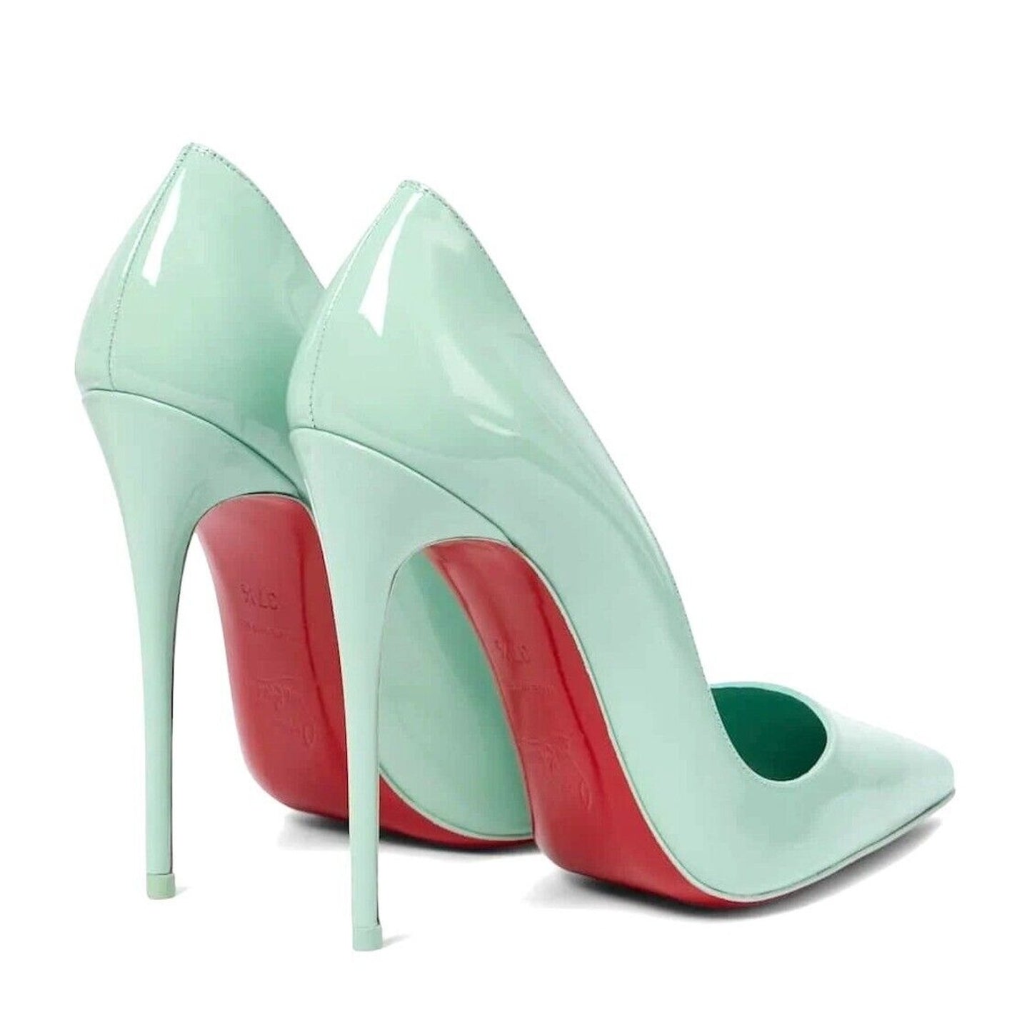 Christian Louboutin So Kate 120 patent leather pointed toe pumps Mint Green