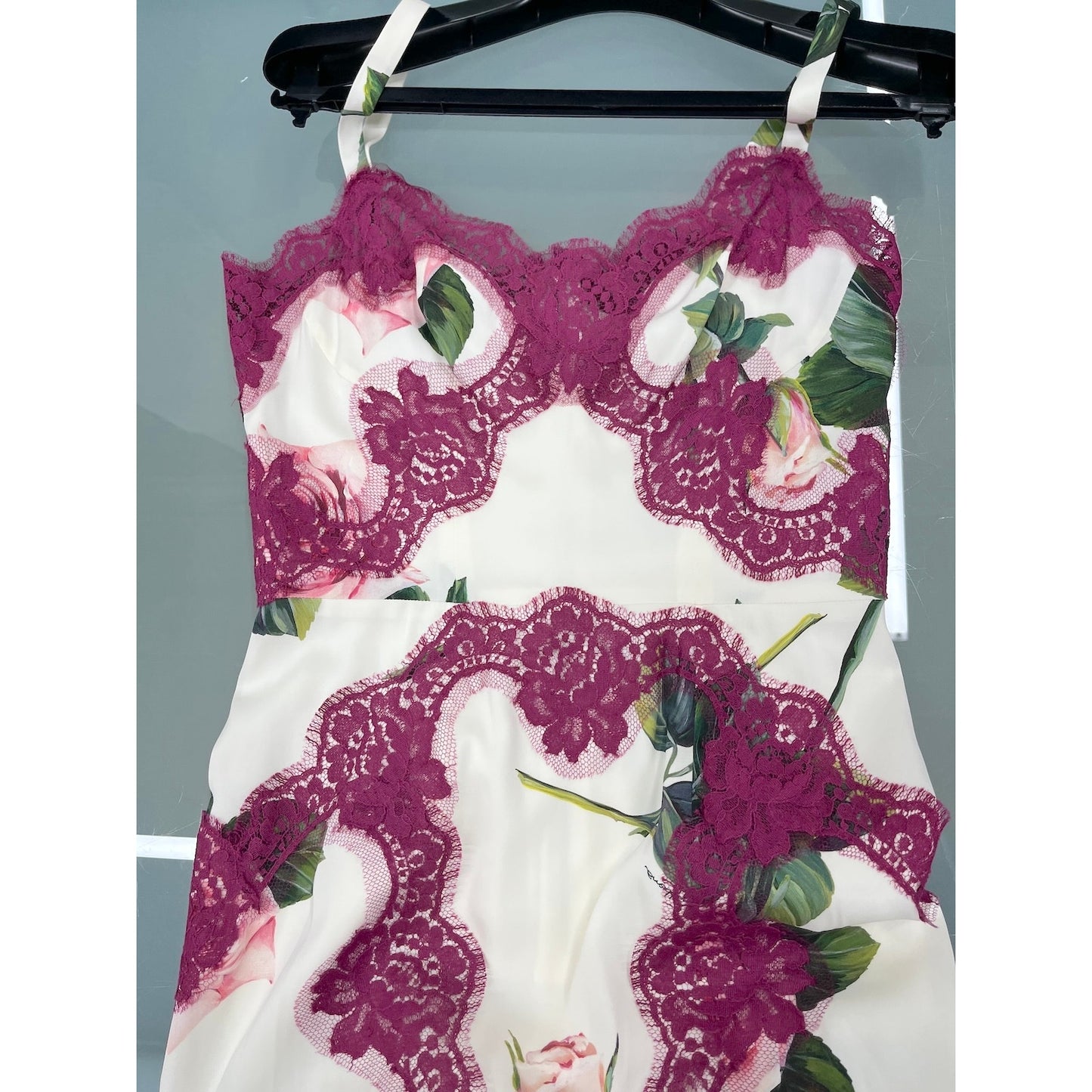 NWT DOLCE & GABBANA Floral Lace Midi White pink dress 42 M