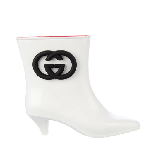 Gucci Women's Rubber ankle Rain Boot with Interlocking G
