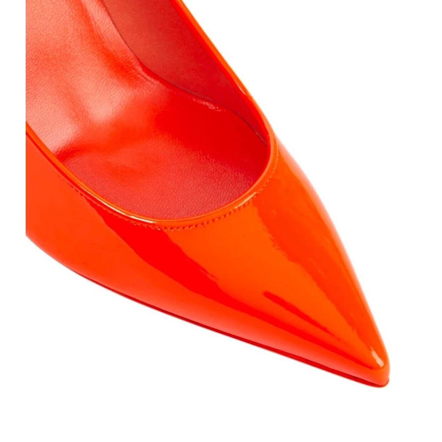 Christian Louboutin Sporty Kate 85 patent leather pointed toe pumps Orange