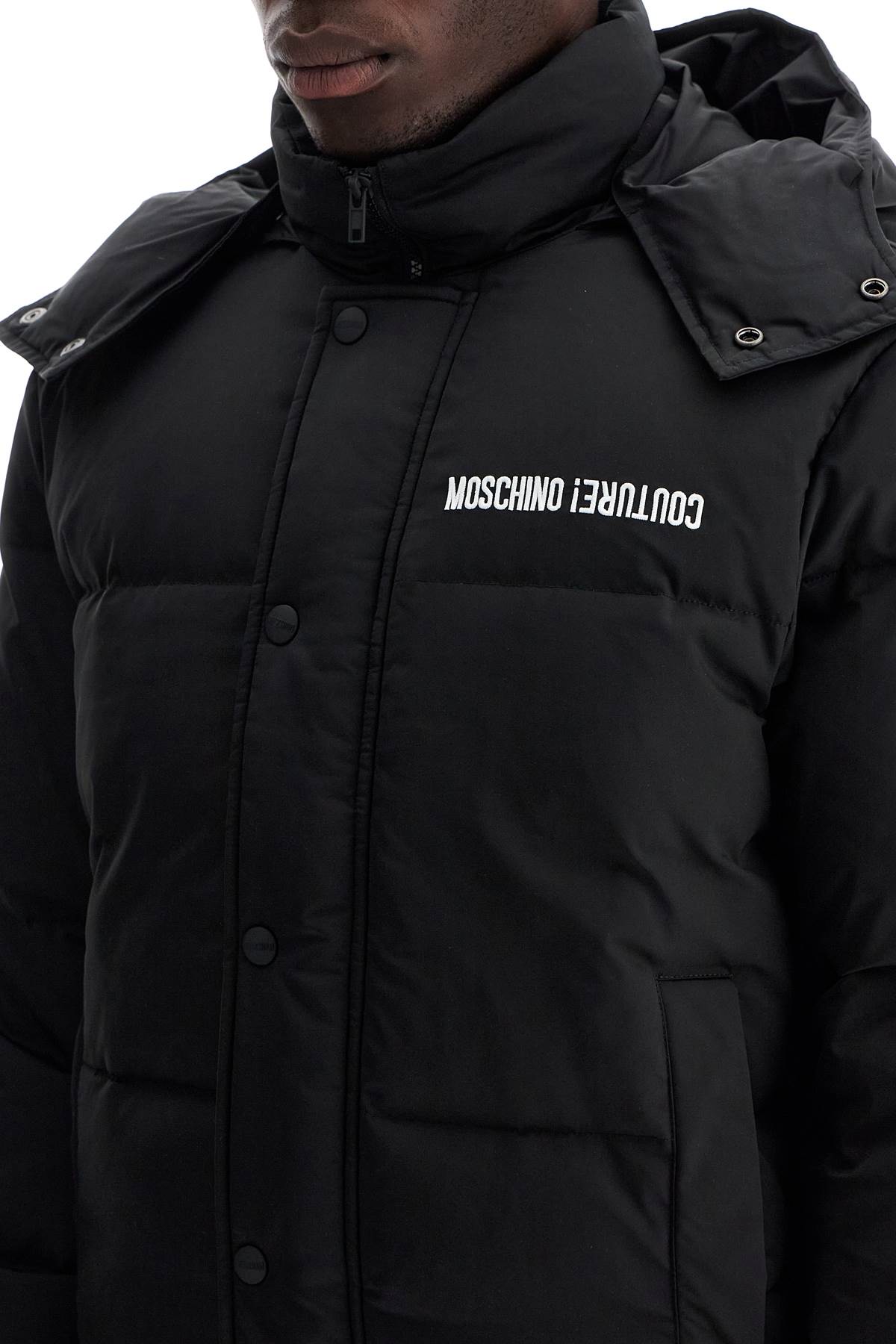 MOSCHINO Piumino A Collo Alto Con Cappuccio