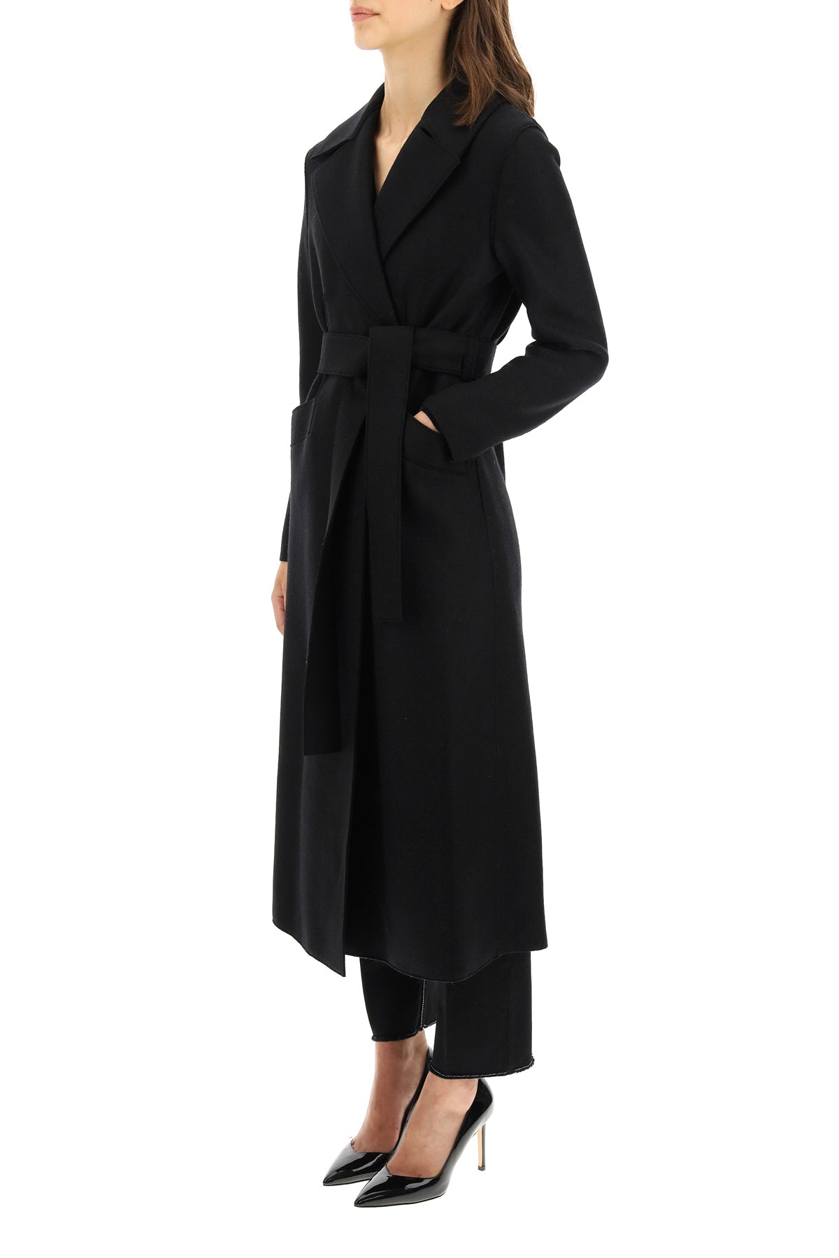 Harris Wharf London Long Coat In Pressed Wool