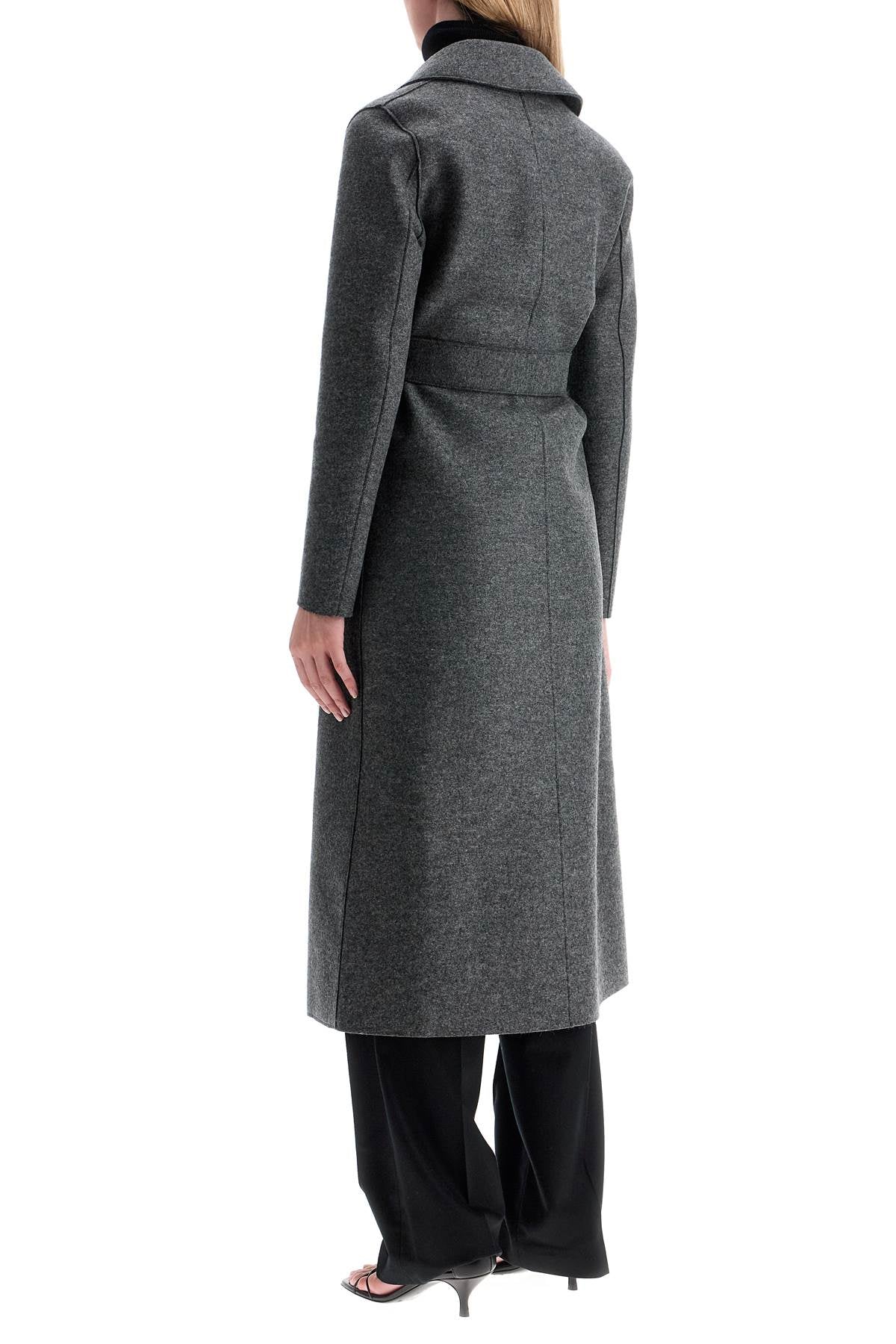 Harris Wharf London Long Coat In Pressed Wool