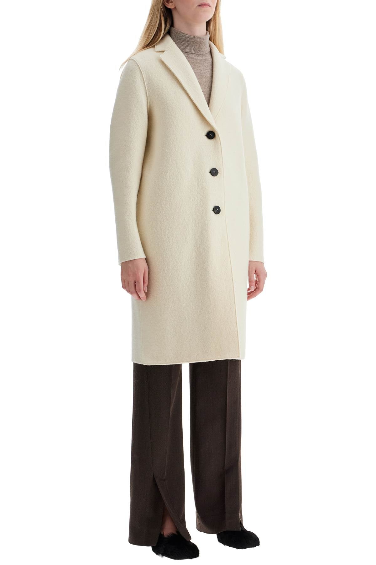 Harris Wharf London Single-Breasted Wool Coat In Boiled