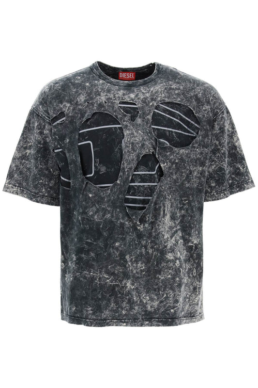 Diesel Destroyed T-Shirt With Peel