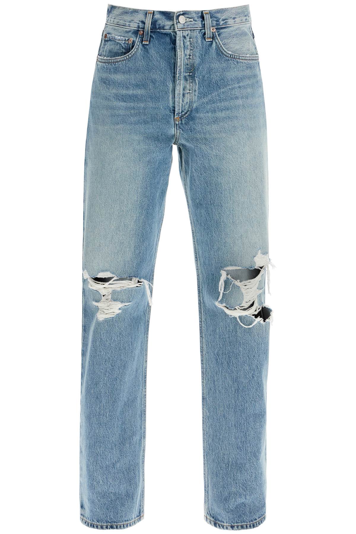 Agolde Relaxed Straight Fit Kelly Used Effect Jeans