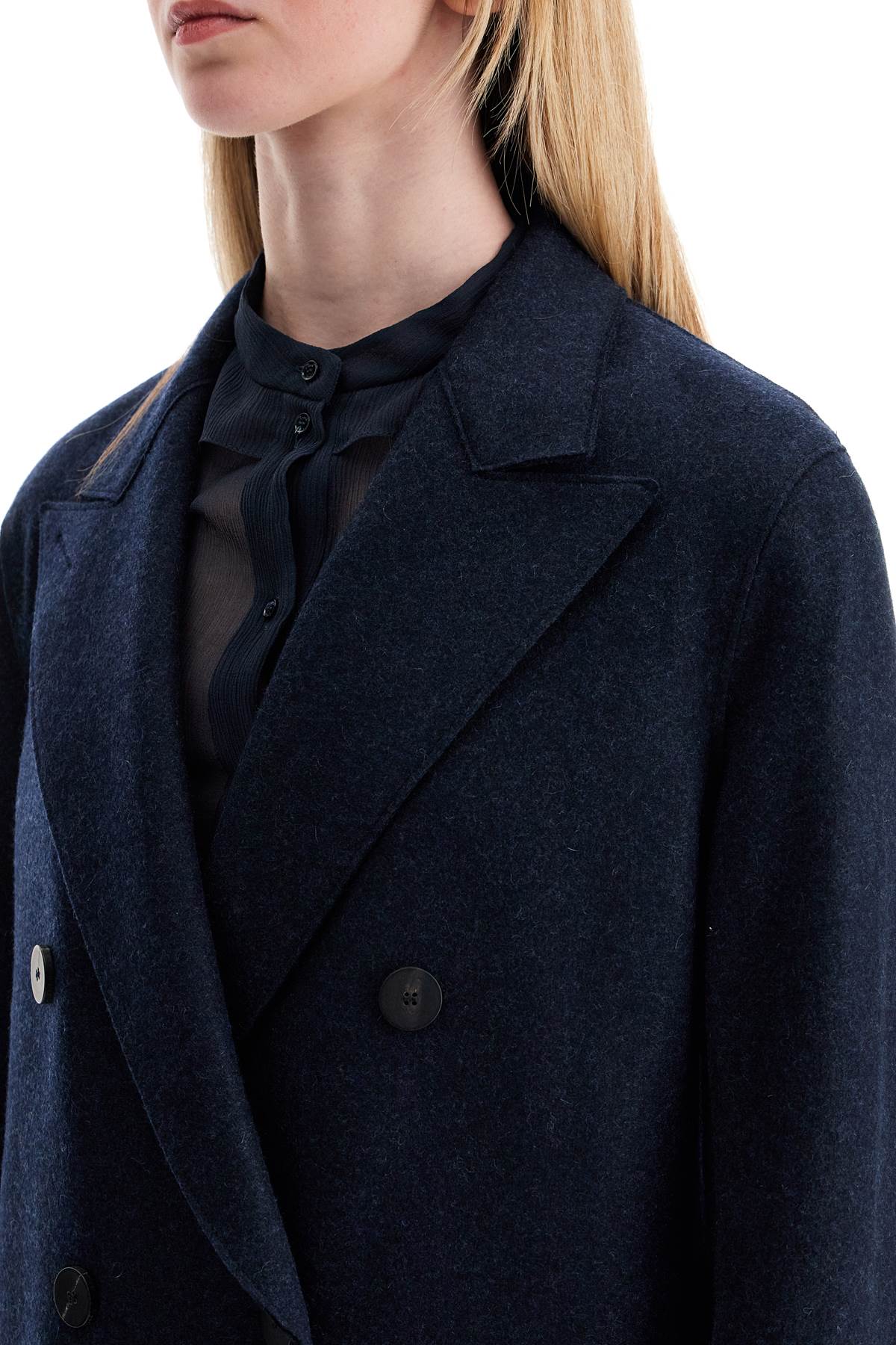 Harris Wharf London Double-Breasted Cashmere Coat