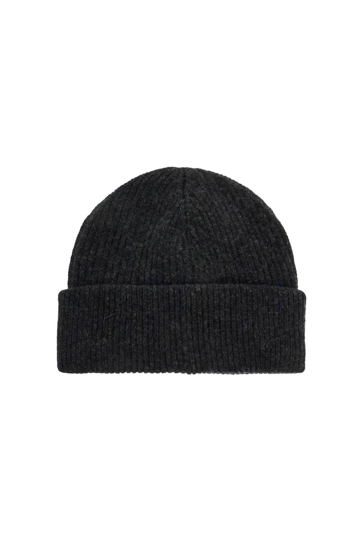 Ganni Beanie Hat With Logo Label