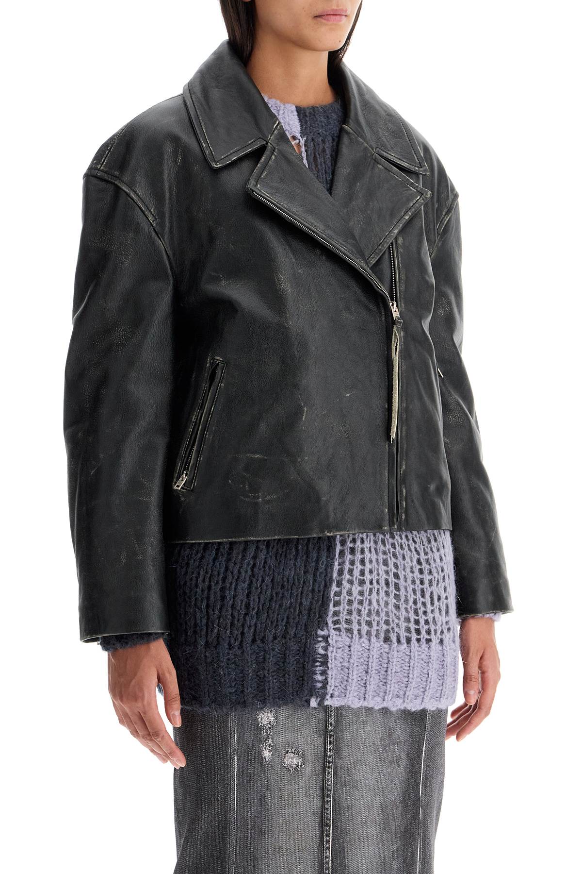 Acne Studios Padded Sand-Colored Leather Jacket