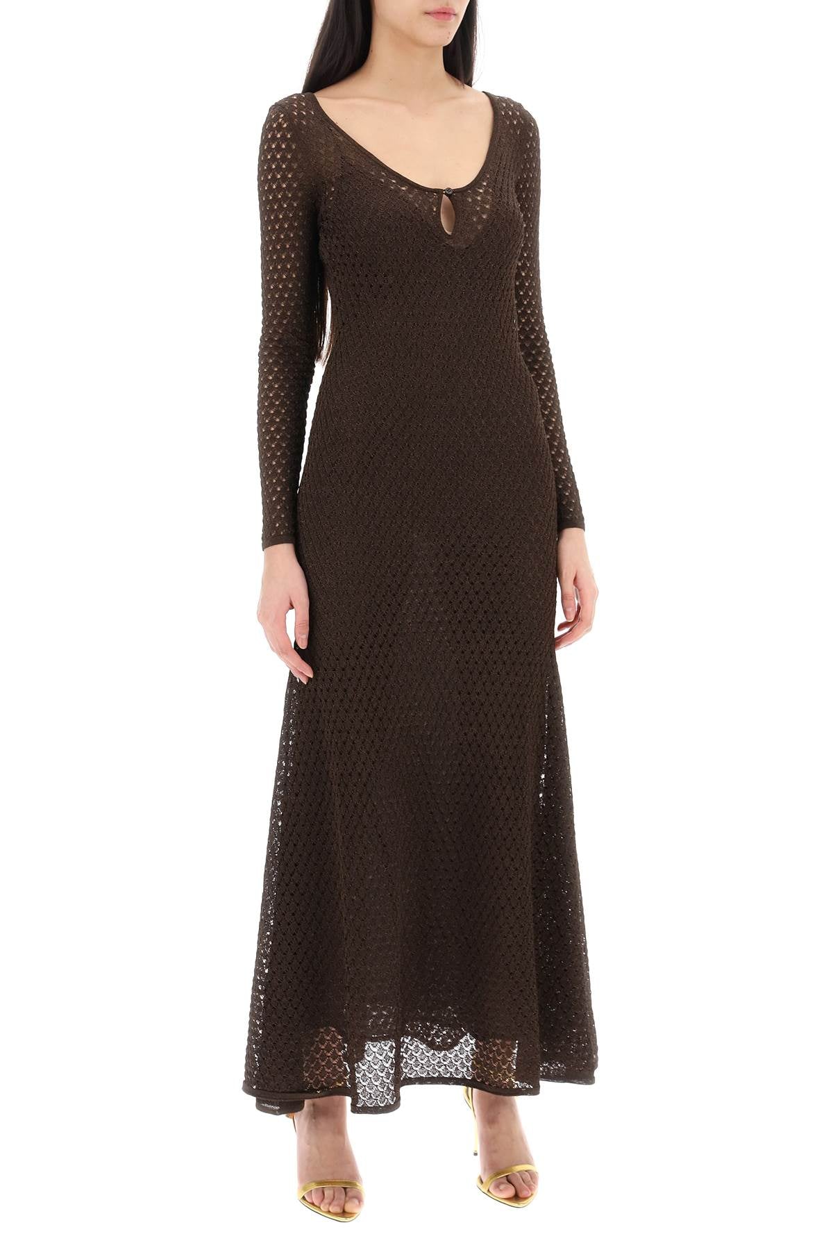 Tom Ford Long Knitted Lurex Perforated Dress