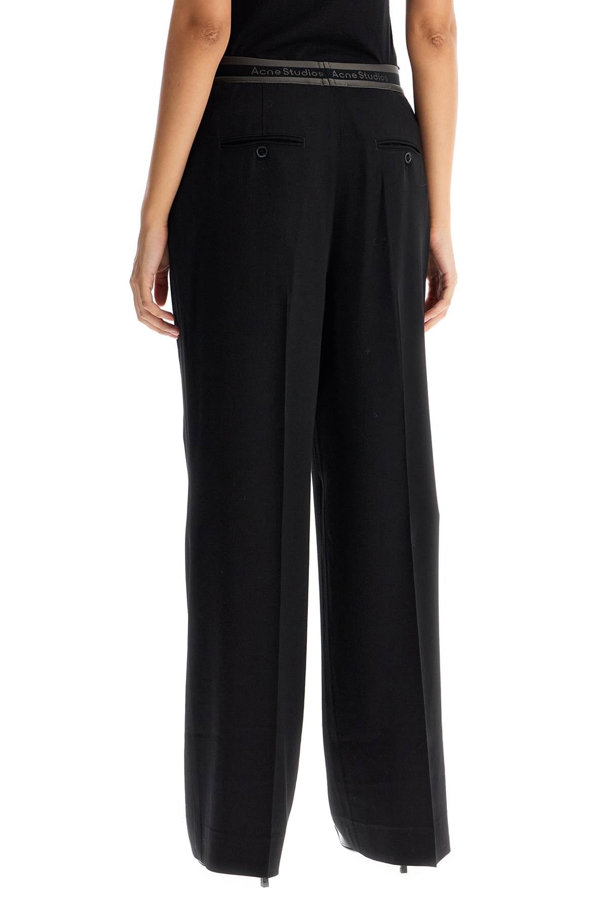 Acne Studios Wide Twill Pants With Elastic Waistband