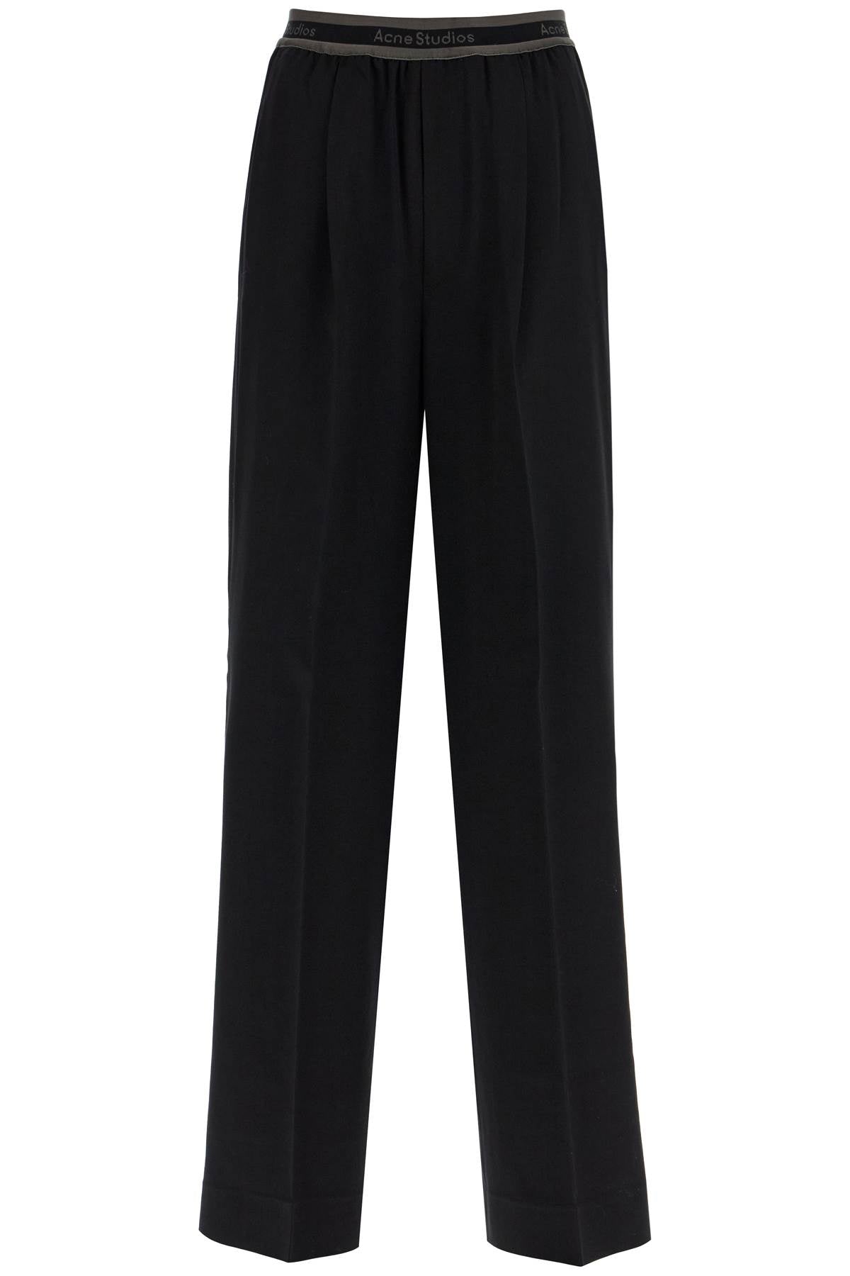 Acne Studios Wide Twill Pants With Elastic Waistband