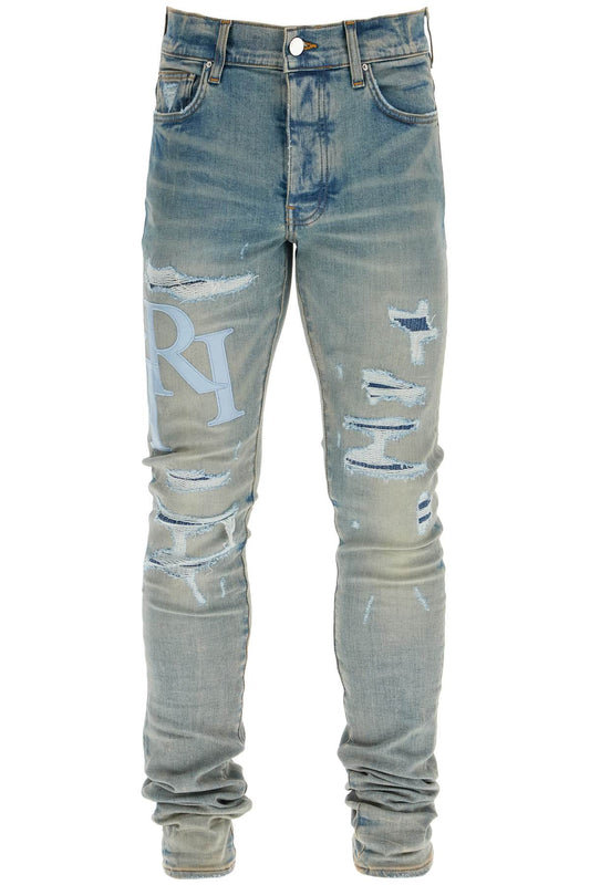 AMIRI Jeans Con Logo In Pelle