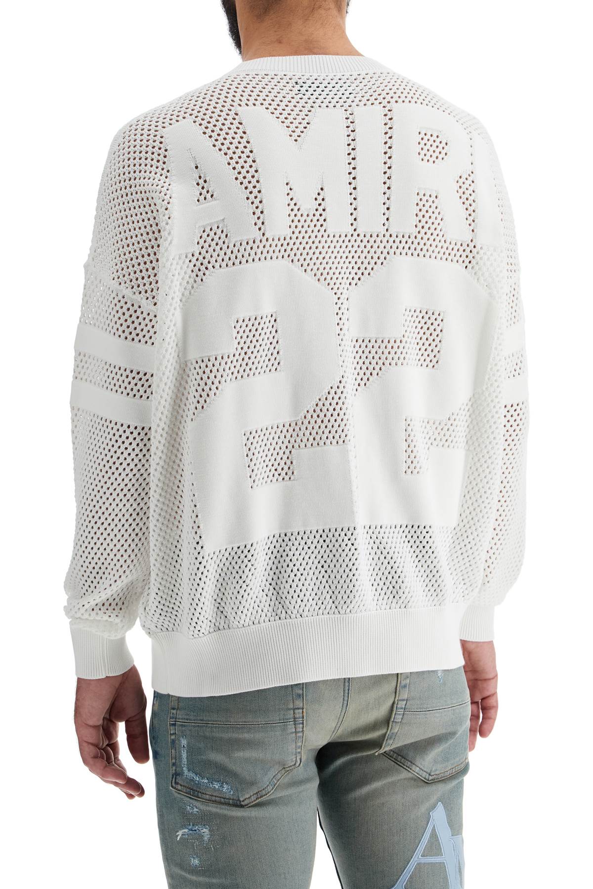 Amiri Neck Perforated Knit Sweater