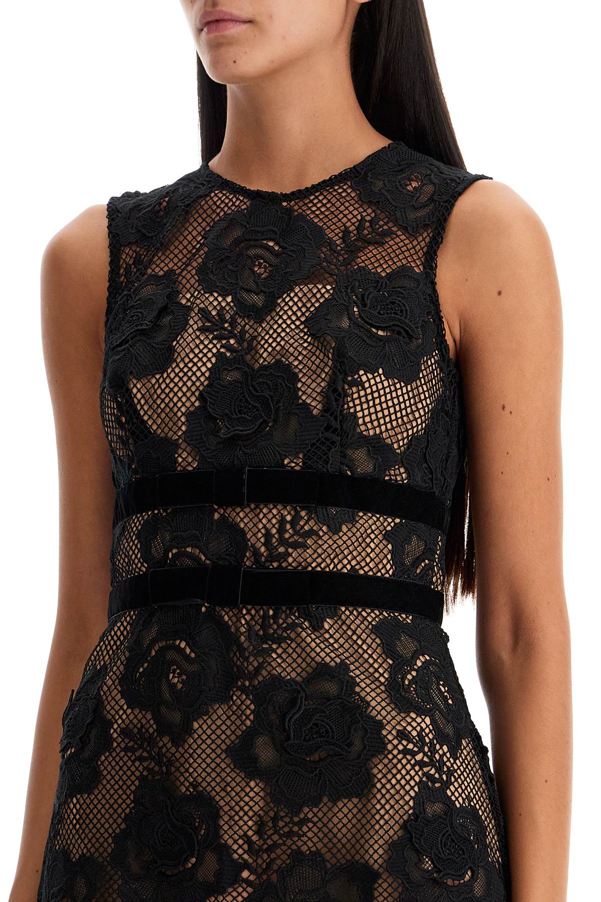 Self Portrait Lace Mini Dress With Bows