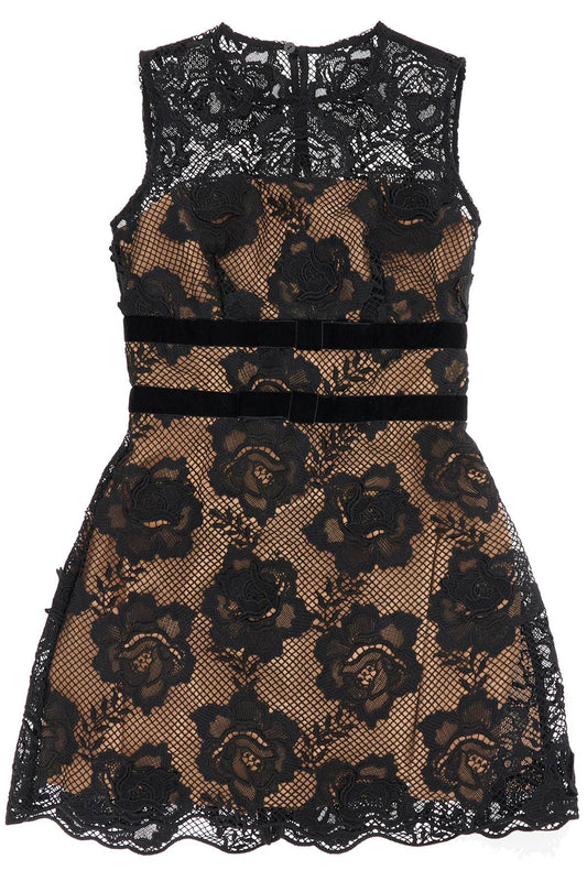 Self Portrait Lace Mini Dress With Bows