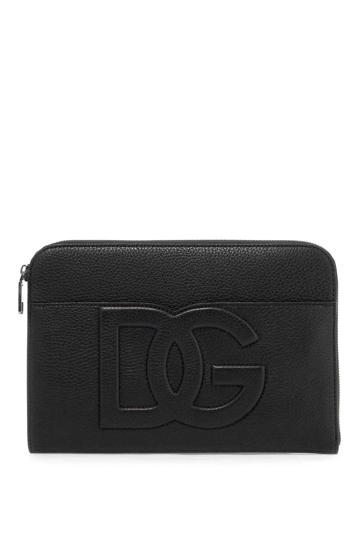 Dolce & Gabbana Embossed Leather Media Pouch